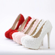 將圖片載入圖庫檢視器，Wedding Bridal Red / Pink / White Heels - WeddingConfetti