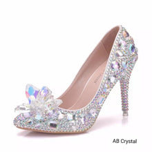 將圖片載入圖庫檢視器，Wedding Bridal Cinderella Crystal Heels - WeddingConfetti