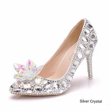 將圖片載入圖庫檢視器，Wedding Bridal Cinderella Crystal Heels - WeddingConfetti
