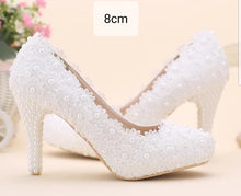 將圖片載入圖庫檢視器，Wedding Bridal Red / Pink / White Heels - WeddingConfetti
