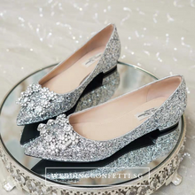 將圖片載入圖庫檢視器，Wedding Bridal Crystal Flats - WeddingConfetti