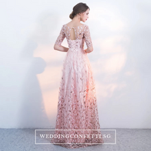 將圖片載入圖庫檢視器，The Vachel Pink / Champagne / Navy Blue Sequined Lace Gown - WeddingConfetti