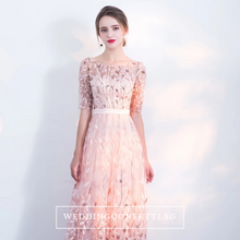 將圖片載入圖庫檢視器，The Vachel Pink / Champagne / Navy Blue Sequined Lace Gown - WeddingConfetti