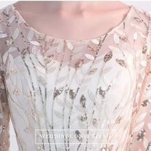 將圖片載入圖庫檢視器，The Vachel Pink / Champagne / Navy Blue Sequined Lace Gown - WeddingConfetti