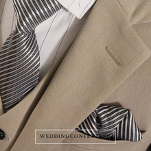 將圖片載入圖庫檢視器，Klause Groom Men's Beige / Grey / Black Suit Jacket, Vest and Pants (3 Piece) - WeddingConfetti