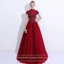 將圖片載入圖庫檢視器，The Ariana Champagne / Blue / Red Tulle Lace Gown (Available in 3 Colours) - WeddingConfetti