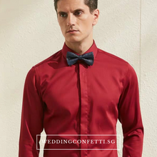 將圖片載入圖庫檢視器，Royston Red Long Sleeve Shirt - WeddingConfetti