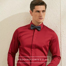 將圖片載入圖庫檢視器，Royston Red Long Sleeve Shirt - WeddingConfetti