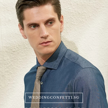將圖片載入圖庫檢視器，Jayden Blue Long Sleeve Shirt - WeddingConfetti