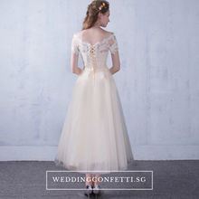 將圖片載入圖庫檢視器，The Lynne Champagne Off Shoulder Gown - WeddingConfetti