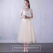 將圖片載入圖庫檢視器，The Lynne Champagne Off Shoulder Gown - WeddingConfetti