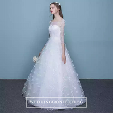 將圖片載入圖庫檢視器，The Patrina Wedding Bridal Long Illusion Sleeves Gown - WeddingConfetti
