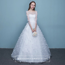 將圖片載入圖庫檢視器，The Patrina Wedding Bridal Long Illusion Sleeves Gown - WeddingConfetti