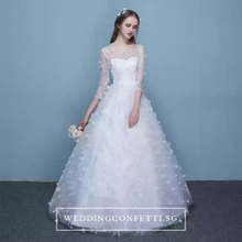 將圖片載入圖庫檢視器，The Patrina Wedding Bridal Long Illusion Sleeves Gown - WeddingConfetti