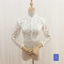 將圖片載入圖庫檢視器，Wedding Bridal Overlay / Bolero Jacket (Long Sleeves) - WeddingConfetti