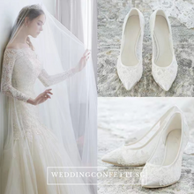 將圖片載入圖庫檢視器，Wedding Lace Heels - WeddingConfetti