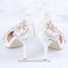 將圖片載入圖庫檢視器，Wedding Floral Crystal Heels - WeddingConfetti