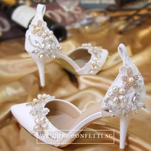 將圖片載入圖庫檢視器，Wedding Floral Crystal Heels - WeddingConfetti