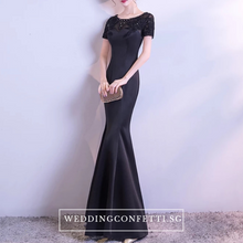 將圖片載入圖庫檢視器，The Lethicia Wedding Bridal Blue / Black / White / Champagne Short Sleeves Gown Dress - WeddingConfetti