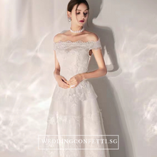 將圖片載入圖庫檢視器，The Yasmine Wedding Bridal Off Shoulder Lace Gown - WeddingConfetti