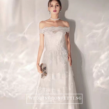 將圖片載入圖庫檢視器，The Yasmine Wedding Bridal Off Shoulder Lace Gown - WeddingConfetti
