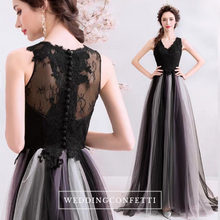 將圖片載入圖庫檢視器，The Cornelia Black Lace Sleeveless Ombre Dress - WeddingConfetti