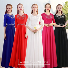 將圖片載入圖庫檢視器，The Kistina Long Sleeves Royal Blue / White / Red / Fuchsia / Black Dress  (Available in 5 colours) - WeddingConfetti