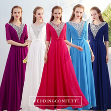 將圖片載入圖庫檢視器，The Kassandra Wedding Bridal Purple / Red / White / Navy Blue / Sky Blue Bridesmaid Dress - WeddingConfetti