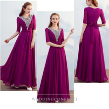 將圖片載入圖庫檢視器，The Kassandra Wedding Bridal Purple / Red / White / Navy Blue / Sky Blue Bridesmaid Dress - WeddingConfetti