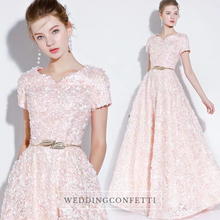 將圖片載入圖庫檢視器，The Rikka Black/Pink/Red/Navy Blue/Gold/Grey Short Sleeve Gown - WeddingConfetti