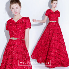 將圖片載入圖庫檢視器，The Rikka Black/Pink/Red/Navy Blue/Gold/Grey Short Sleeve Gown - WeddingConfetti