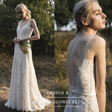 將圖片載入圖庫檢視器，The Zelmyda Bohemian Lace Wedding Gown - WeddingConfetti