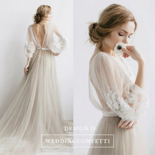 將圖片載入圖庫檢視器，The Erista Bohemian Ilusion Sleeves Wedding Gown - WeddingConfetti