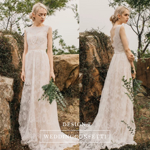 將圖片載入圖庫檢視器，The Reyale Bohemian Wedding Sleeveless Gown - WeddingConfetti