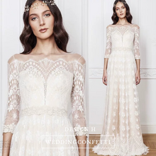 將圖片載入圖庫檢視器，The Rona Bohemian Long Sleeve Gown - WeddingConfetti