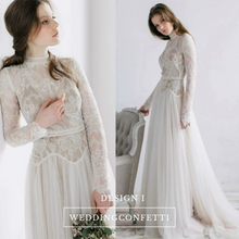 將圖片載入圖庫檢視器，The Lorde Bohemian High Neck Bridal Gown - WeddingConfetti