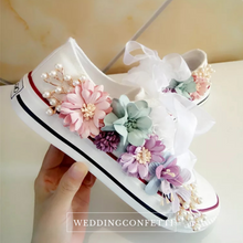 將圖片載入圖庫檢視器，Wedding Bridal Floral Sneakers (Available in 2 colours) - WeddingConfetti