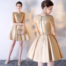將圖片載入圖庫檢視器，The Arissa Gold Embroidered Dress - WeddingConfetti