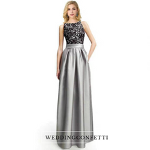 將圖片載入圖庫檢視器，The Georgia Lace Black and Grey Evening Gown - WeddingConfetti