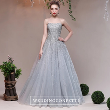 將圖片載入圖庫檢視器，The Heather Grey Glitter Tube Gown (Customisable) - WeddingConfetti