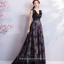 將圖片載入圖庫檢視器，The Helena Sleeveless Black Gown - WeddingConfetti