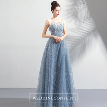 將圖片載入圖庫檢視器，The Kera Blue Sleeveless Gown - WeddingConfetti