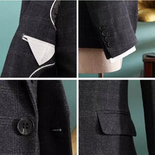 將圖片載入圖庫檢視器，Patrick Groom Men's Navy Blue Suit Jacket, Vest and Pants (3 Piece) - WeddingConfetti