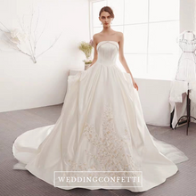 將圖片載入圖庫檢視器，The Izzey Wedding Bridal Satin Tube Gown - WeddingConfetti