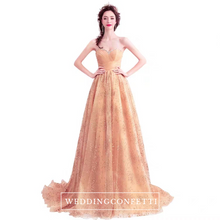 將圖片載入圖庫檢視器，The Marlowe Champagne Tube Gown - WeddingConfetti
