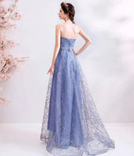 將圖片載入圖庫檢視器，The Yennie Tube Blue Gown - WeddingConfetti