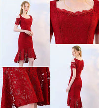 將圖片載入圖庫檢視器，The Keridia Off Shoulder Black / Red Lace Dress (Available In 2 Colours) - WeddingConfetti