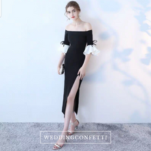 將圖片載入圖庫檢視器，The Fayth Cocktail Black Trumpet Sleeves Dress - WeddingConfetti