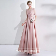 將圖片載入圖庫檢視器，The Kadienne Pink Long Sleeves Satin Gown - WeddingConfetti