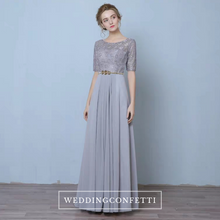 將圖片載入圖庫檢視器，The Myra White / Red / Grey / Black / Champagne Long Sleeves Lace Evening Gown - WeddingConfetti